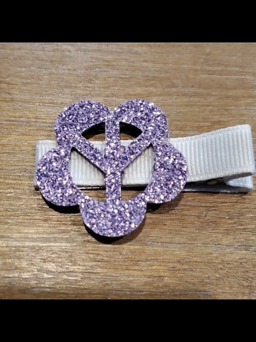 Shimmy Shimmy Inc Glitter Peace Sign Hair Clips Set of 6 Girls NWT